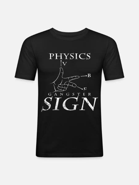 Physiker - Männer Slim Fit T-Shirt - Schwarz