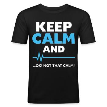 Lustiger Rettungsdienst Spruch Sanitäter - Männer Slim Fit T-Shirt - Schwarz - Vorne - Nik (191cm)
