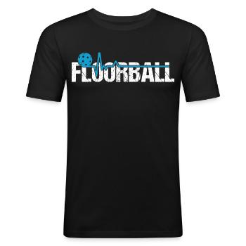 Floorball Unihockey Spieler Floorballspieler - Männer Slim Fit T-Shirt - Schwarz - Vorne - Nik (191cm)
