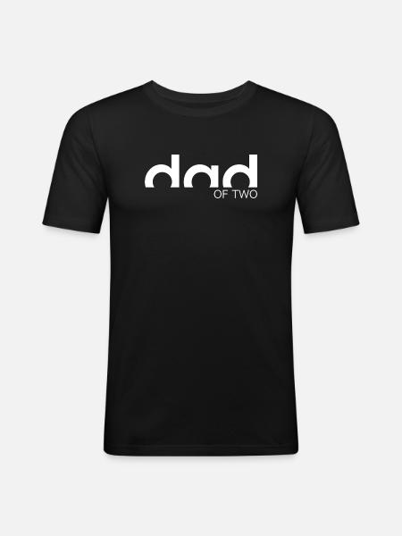 DAD OF TWO - Männer Slim Fit T-Shirt - Schwarz