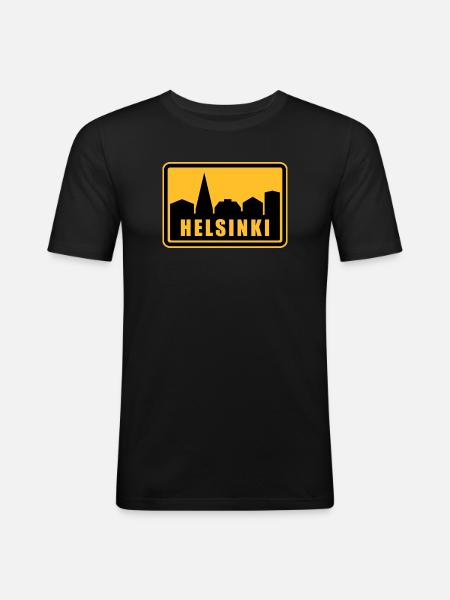 Helsinki - T-shirt près du corps Homme - noir