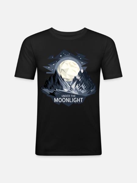 Under The Moonlight - Men's Slim Fit T-Shirt - black