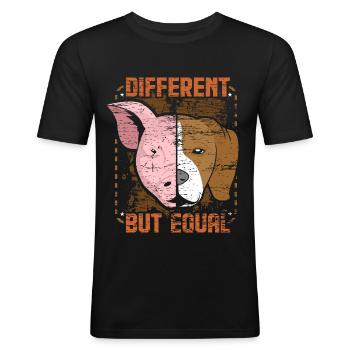 Vegetarier Geschenk - Männer Slim Fit T-Shirt - Schwarz - Vorne - Nik (191cm)