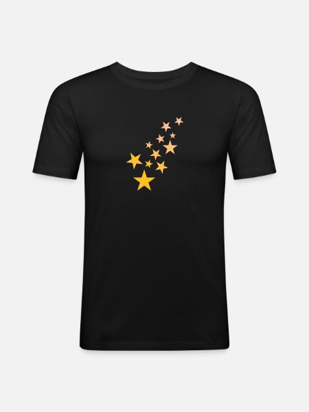 Star asterisk pattern starry sky - Men's Slim Fit T-Shirt - black