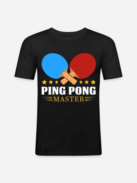 Ping-pong - T-shirt près du corps Homme - noir