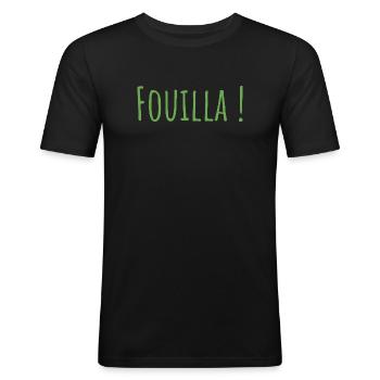 Fouilla vert - T-shirt près du corps Homme - noir - Devant - Nik (191cm)