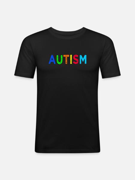 Arc-en-Ciel Autisme: Message d’Espoir - T-shirt près du corps Homme - noir