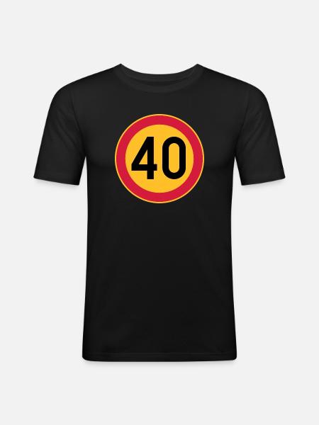 40 Limit / Tempolimit - Männer Slim Fit T-Shirt - Schwarz