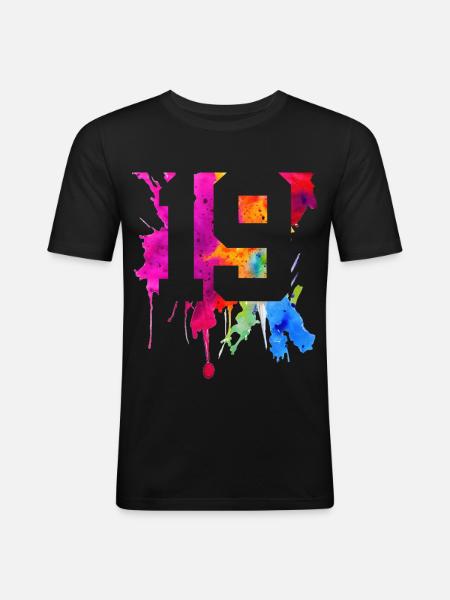 19 YEARS 19TH BIRTHDAY - Men's Slim Fit T-Shirt - black