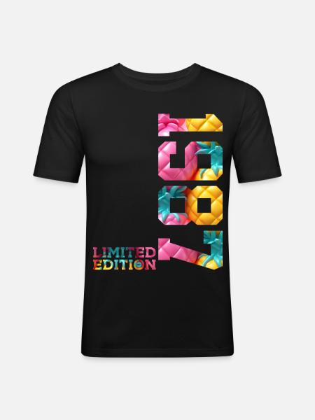 39TH BIRTHDAY LIMITED EDITION 1987 - Men's Slim Fit T-Shirt - black