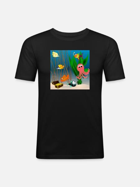 Marine life - Men's Slim Fit T-Shirt - black