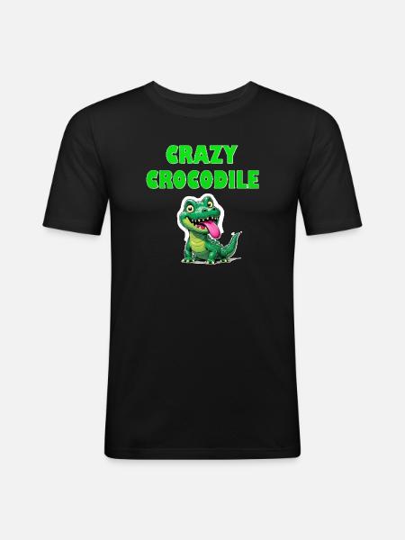 Crazy Crocodile - Men's Slim Fit T-Shirt - black