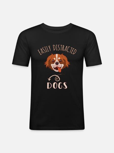 Easily Distracted By Dogs - Men's Slim Fit T-Shirt - black