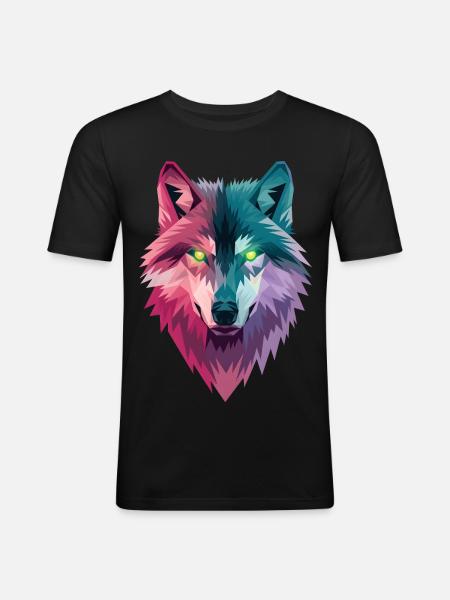 Loup - T-shirt près du corps Homme - noir