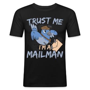 Ich bin ein Postbeamter Postbeamter Briefträger Po - Männer Slim Fit T-Shirt - Schwarz - Vorne - Nik (191cm)