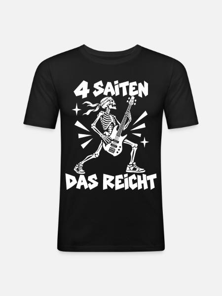 Vier Saiten reichen - Männer Slim Fit T-Shirt - Schwarz