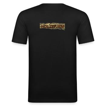 Holzwurm - Männer Slim Fit T-Shirt - Schwarz - Hinten - Nik (191cm)