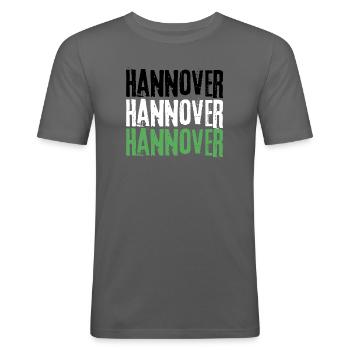 Hannover - Männer Slim Fit T-Shirt - Graphite - Vorne - Nik (191cm)