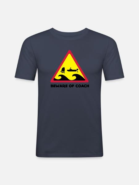 Beware Of Coach - Opti Edition - Männer Slim Fit T-Shirt - Navy