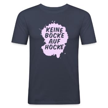Keine Böcke auf Höcke! - Männer Slim Fit T-Shirt - Navy - Vorne - Nik (191cm)