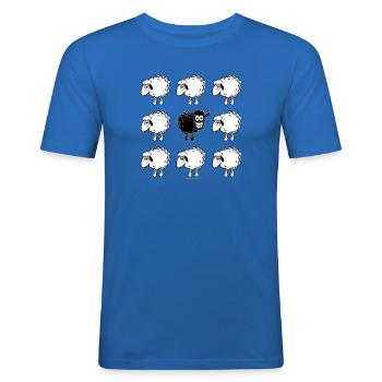SCHWARZES SCHAFE - schwarze Schafe Geschenkartikel 10-45 - Männer Slim Fit T-Shirt - Königsblau - Vorne - Jaron (178cm)