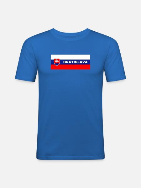 Bratislava City in Slovakian Flag - Men's Slim Fit T-Shirt - royal blue