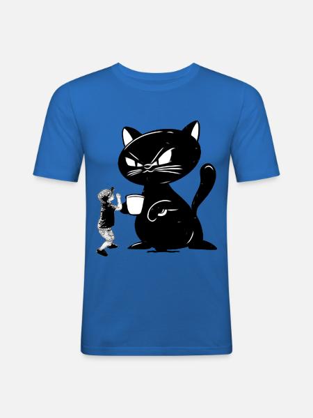 Katze - Männer Slim Fit T-Shirt - Königsblau