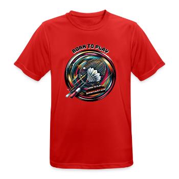 Born to Play Badminton - Männer T-Shirt atmungsaktiv - Rot - Vorne - AI Model Male 185 dark (185cm)