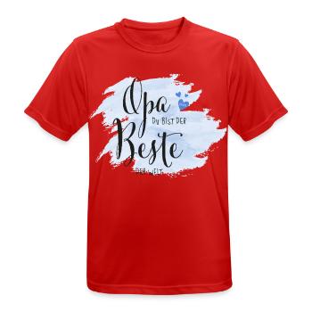 Opa du bist der Beste der Welt - Männer T-Shirt atmungsaktiv - Rot - Vorne - AI Model Male 185 dark (185cm)