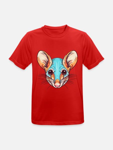 Elefant Spitzmaus Buntes Aquarell Cartoon Kawaii - Männer T-Shirt atmungsaktiv - Rot