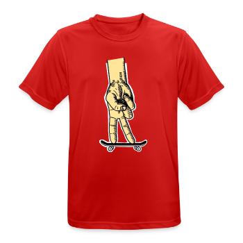 Skateboarding with your fingers - Men's Breathable T-Shirt - red - Front - AI Model Male 185 dark (185cm)