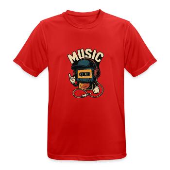Musique - T-shirt respirant Homme - rouge - Devant - AI Model Male 185 dark (185cm)