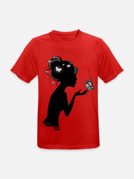 Weibliche Schmetterlinge - Männer T-Shirt atmungsaktiv - Rot