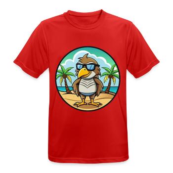 Hawk Lustige Cartoon Sommer Strand Sonnenbrille Aufkleber - Männer T-Shirt atmungsaktiv - Rot - Vorne - AI Model Male 185 dark (185cm)