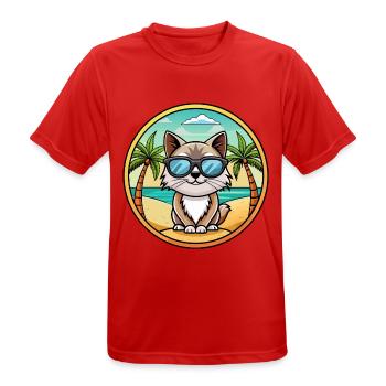 Birma Heilige Katzenrasse Cartoon Sonnenbrille Strand - Männer T-Shirt atmungsaktiv - Rot - Vorne - AI Model Male 185 dark (185cm)