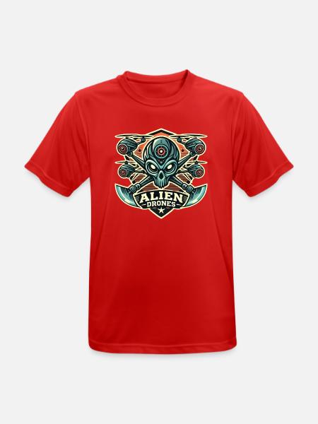 Alien Drones Logo - Männer T-Shirt atmungsaktiv - Rot
