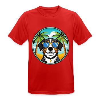 Entlebucher Sennenhund Rasse Cartoon Sonnenbrille - Männer T-Shirt atmungsaktiv - Rot - Vorne - AI Model Male 185 dark (185cm)