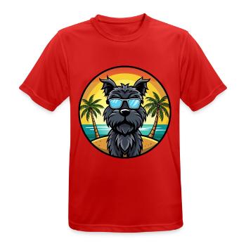Schwarze russische Terrier Hunderasse Cartoon Sonnenbrille - Männer T-Shirt atmungsaktiv - Rot - Vorne - AI Model Male 185 dark (185cm)