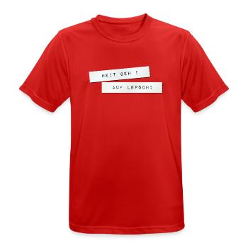 heit geh i auf Lepschi. heute gehe ich auf Lepschi - Männer T-Shirt atmungsaktiv - Rot - Vorne - AI Model Male 185 dark (185cm)