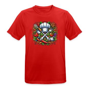 Koch Logo - Men's Breathable T-Shirt - red - Front - AI Model Male 185 dark (185cm)