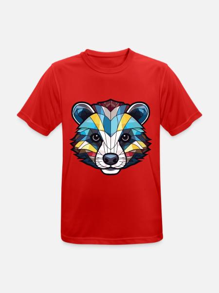 Dachs buntes Aquarell Tier Haustier Illustration - Männer T-Shirt atmungsaktiv - Rot