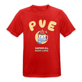 Cozy Gamer PvE Farming All Night Long Design - Männer T-Shirt atmungsaktiv - Rot - Vorne - AI Model Male 185 dark (185cm)
