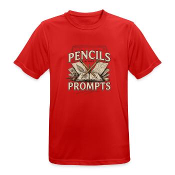 Stop KI Pencils Before Prompts Gegen Ki - Männer T-Shirt atmungsaktiv - Rot - Vorne - AI Model Male 185 dark (185cm)