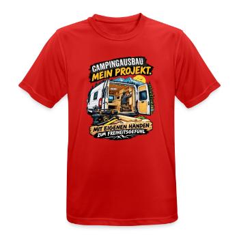 CAMPING-AUTO SELBER AUSBAUEN - Männer T-Shirt atmungsaktiv - Rot - Vorne - AI Model Male 185 dark (185cm)