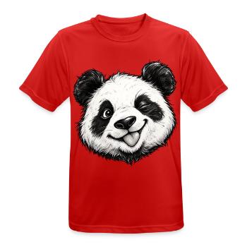 Lustiger Panda-Zunge rausgestreckt, süßer Panda-Liebhaber-Humor - Männer T-Shirt atmungsaktiv - Rot - Vorne - AI Model Male 185 dark (185cm)