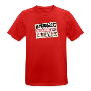 Das Patriarchat ist nicht automatisch - Männer T-Shirt atmungsaktiv - Rot - Vorne - AI Model Male 185 dark (185cm)