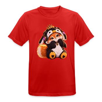 Königlicher KuschelFuchs - Männer T-Shirt atmungsaktiv - Rot - Vorne - AI Model Male 185 dark (185cm)