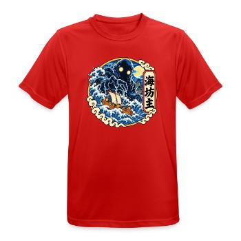 Die Umi-Bozu, ein Schiffbruch-Yokai der Meere - Männer T-Shirt atmungsaktiv - Rot - Vorne - AI Model Male 185 dark (185cm)