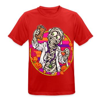 Halloween-Arztmumie vor Retro-Sonne - Männer T-Shirt atmungsaktiv - Rot - Vorne - AI Model Male 185 dark (185cm)