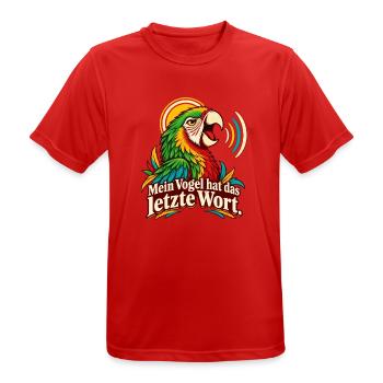 Papagei Wellensittich Spruch Vogelhalter Humor - Männer T-Shirt atmungsaktiv - Rot - Vorne - AI Model Male 185 dark (185cm)